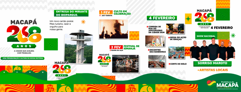 Aniversário de 268 anos de Macapá terá show do Sorriso Maroto na Praça Jacy Barata; confira a programação