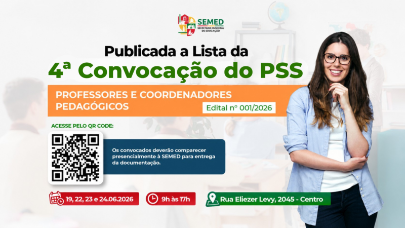 Prefeitura de Macapá divulga 4ª convocação de candidatos classificados no PSS da Educação